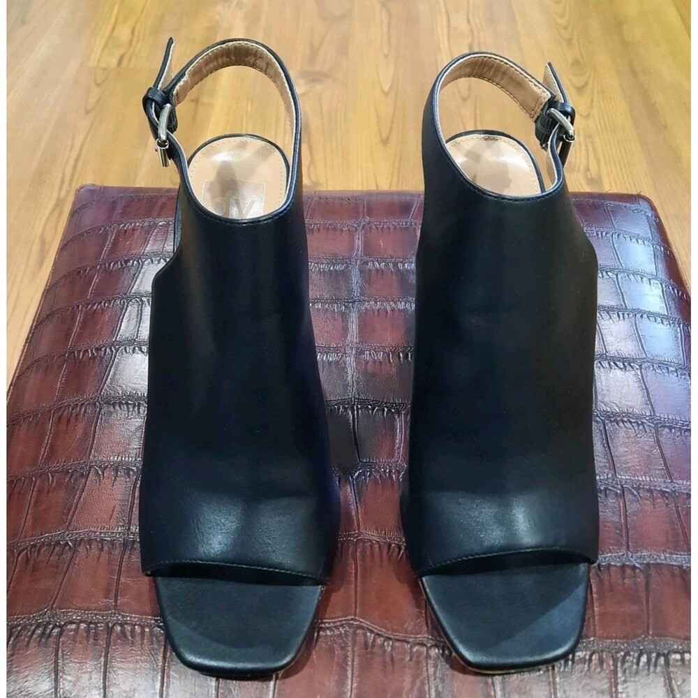 Dolce Vita Black Open-Toe Leather Slingback Booties